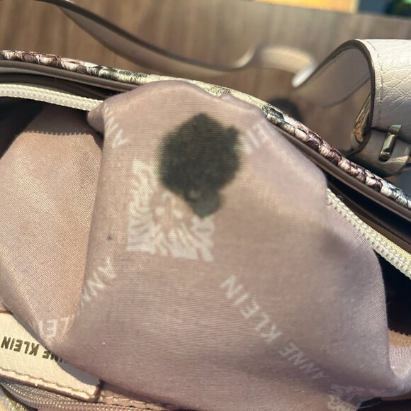 Anne‎ Klein Pink Beige Snakeskin Tote Purse Bag Vegan Leather Pockets Medium Sz - Picture 7 of 8